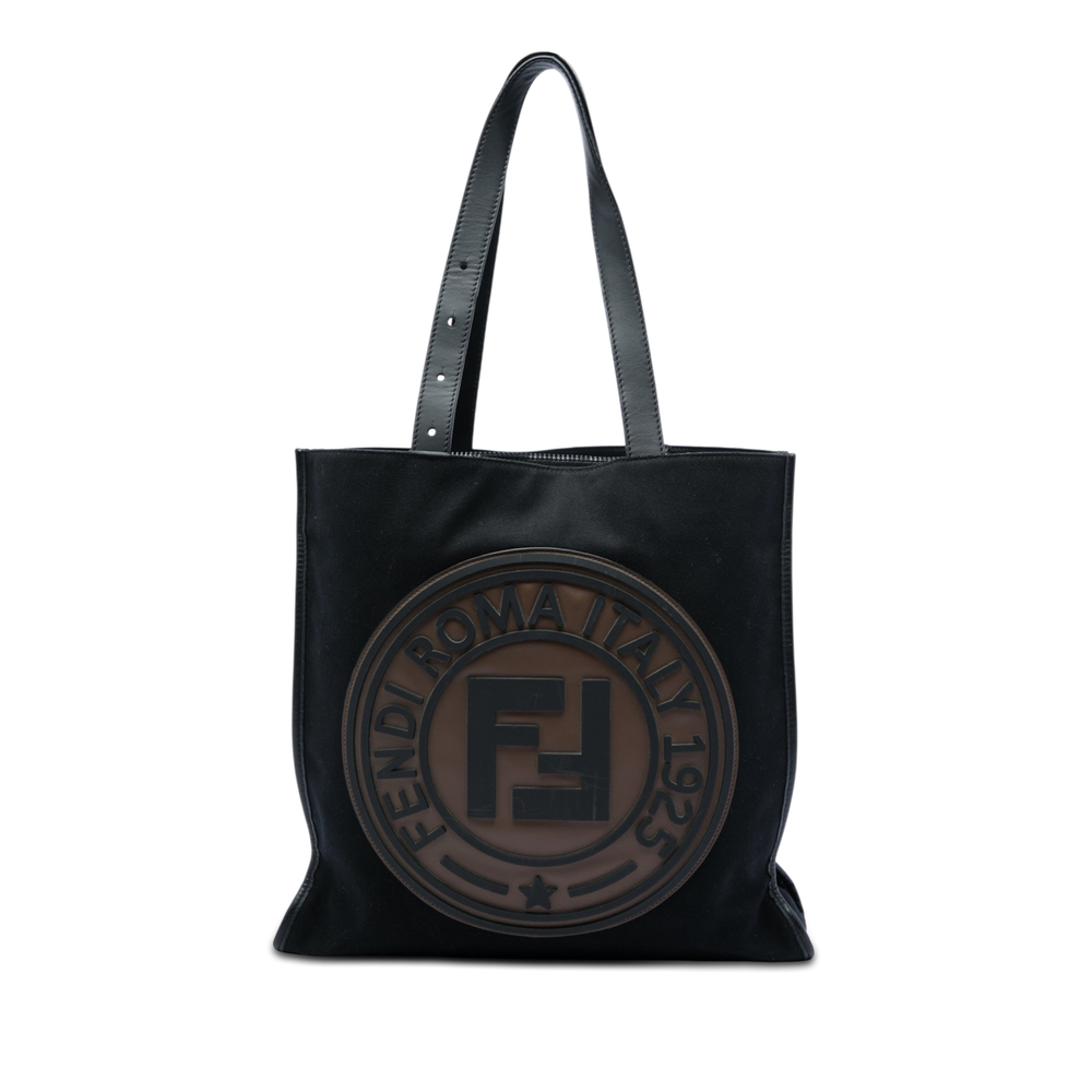 Pre-Loved Fendi Canvas Logo Patch Tote